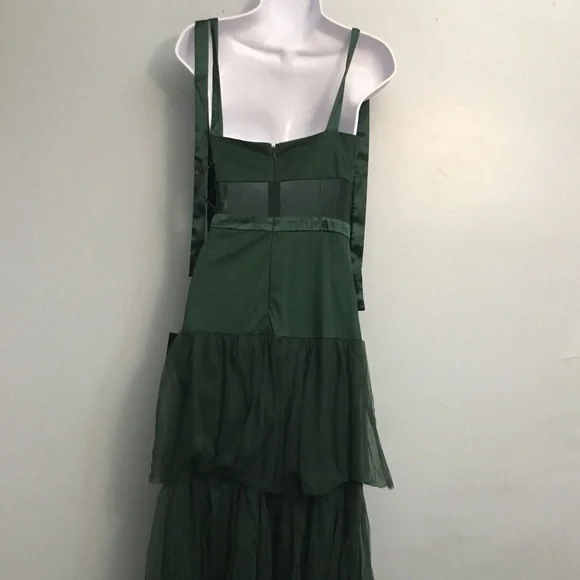Lulu's Deep Green Layered Maxi Dress - Picture 5 of 12